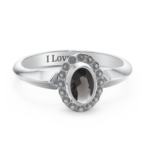 "Royal" Bezel Set Oval Cluster Ring