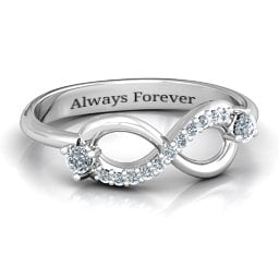 Double Stone Infinity Accent Ring