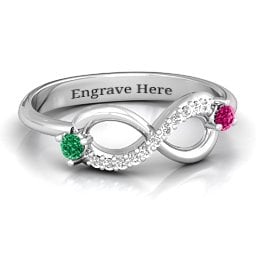 Double Stone Infinity Accent Ring
