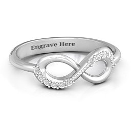 Infinity Accent Ring in 925 Sterling Silver with White Premium Zirconia