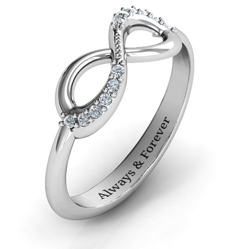 Infinity Accent Ring – Sterling Silver with Diamond
