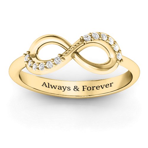 Infinity Accent Ring – 10K Yellow Gold with White Premium Zirconia