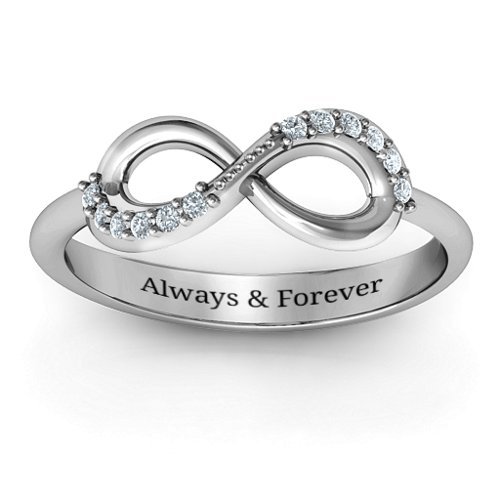 Infinity Accent Ring – Sterling Silver with Diamond