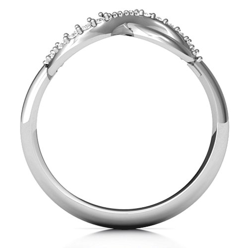 Infinity Accent Ring – Sterling Silver with White Premium Zirconia