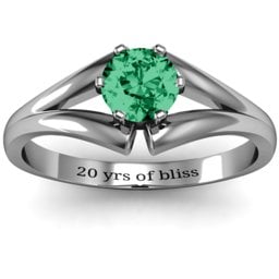 Solitaire Split Shank Ring