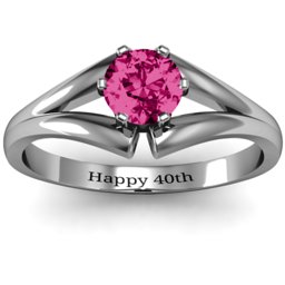 Solitaire Split Shank Ring