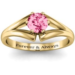 Solitaire Split Shank Ring