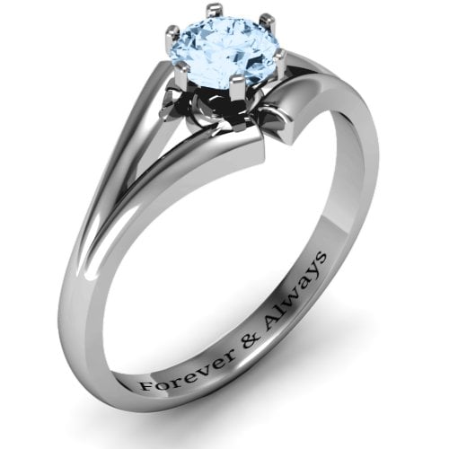 Solitaire Split Shank Ring