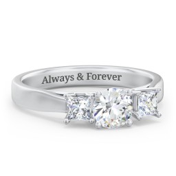 Three Stone Eternity with Princess Accents Ring