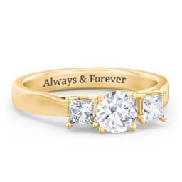 Three Stone Eternity with Princess Accents Ring