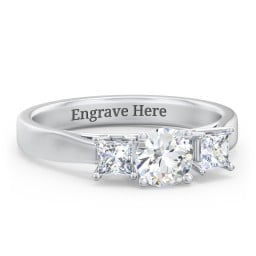 Three Stone Eternity with Princess Accents Ring