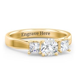 Three Stone Eternity with Princess Accents Ring