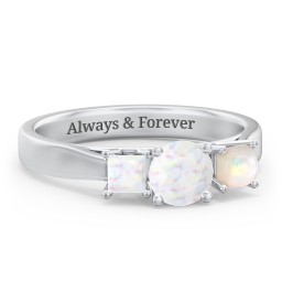 Three Stone Eternity with Princess Accents Ring