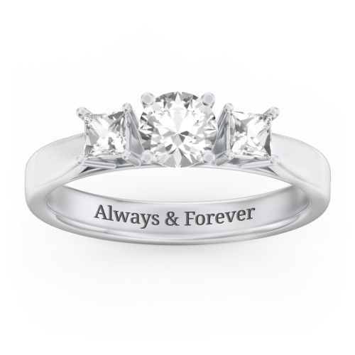 Three Stone Eternity with Princess Accents Ring
