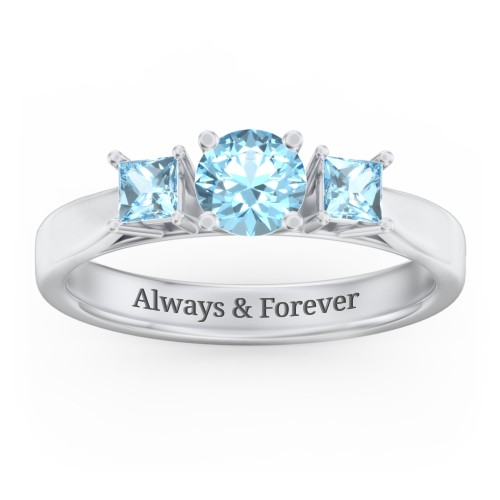 Three Stone Eternity with Princess Accents Ring