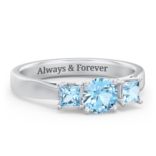 Three Stone Eternity with Princess Accents Ring