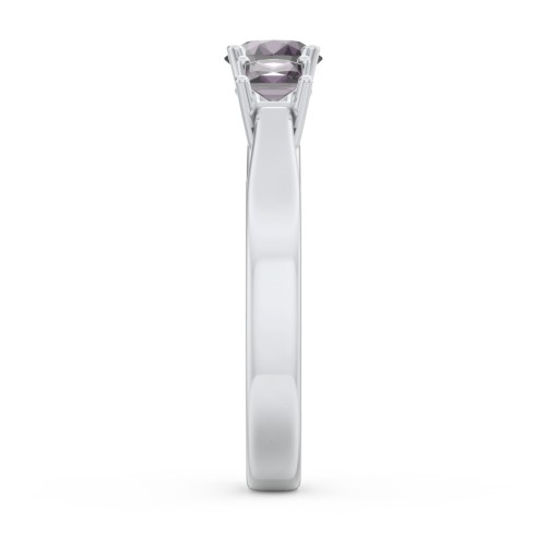 Three Stone Eternity with Princess Accents Ring – Sterling Silver with Alexandrite