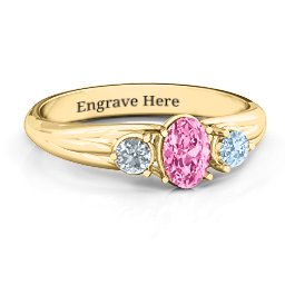 Three Stone Oval Centre Ring