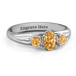 Three Stone Oval Centre Ring