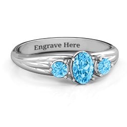 Three Stone Oval Centre Ring