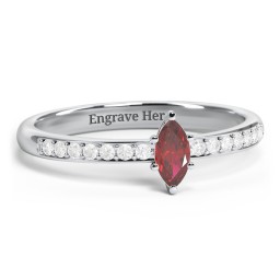 Elegant Marquise with Accent Band Ring