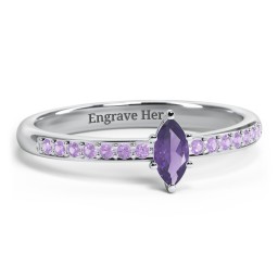 Elegant Marquise with Accent Band Ring