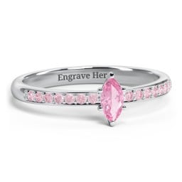 Elegant Marquise with Accent Band Ring