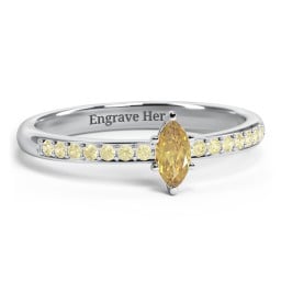 Elegant Marquise with Accent Band Ring