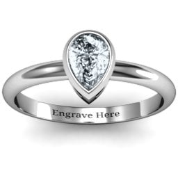 Pear with Raised Bezel Set Ring