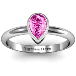 Pear with Raised Bezel Set Ring