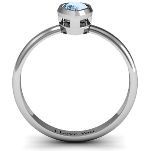 Pear with Raised Bezel Set Ring