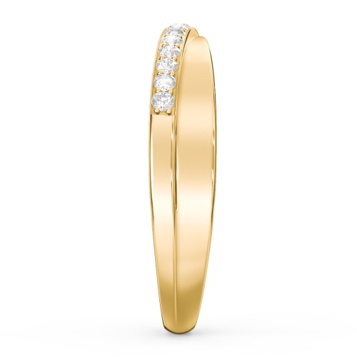 Accent Crossover Ring – 10K Yellow Gold with Diamond