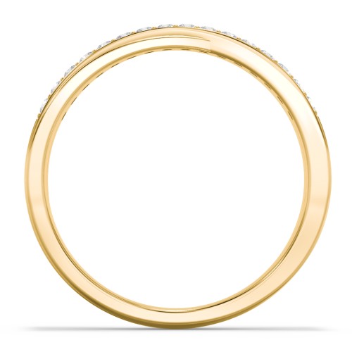 Accent Crossover Ring – 10K Yellow Gold with Diamond