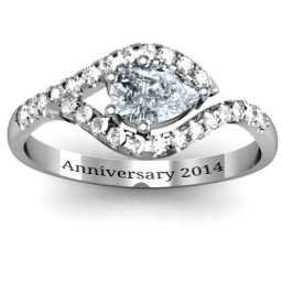 Golden Eye Pear Ring with Accent Infusion