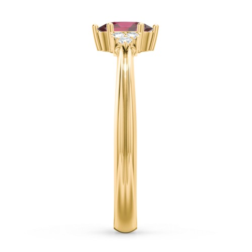 Solitaire Oval with Triple Accents Ring