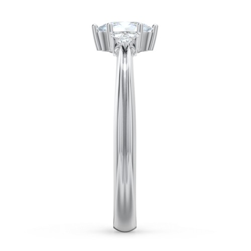 Solitaire Oval with Triple Accents Ring