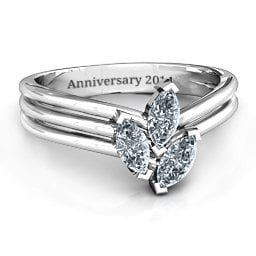 Triple Marquise Collage Ring