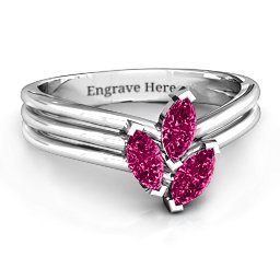 Triple Marquise Collage Ring