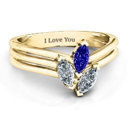 Triple Marquise Collage Ring