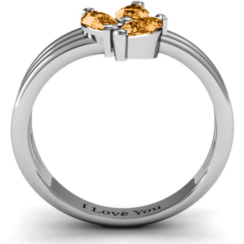 Triple Marquise Collage Ring – Sterling Silver with Citrine