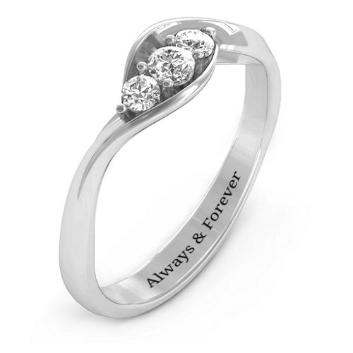 Triple Stone Swirl Ring