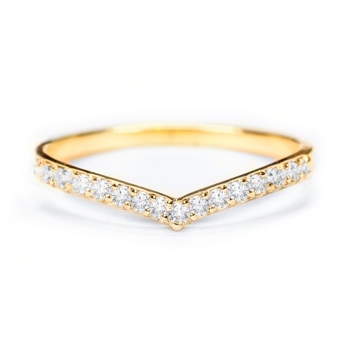 Tiara Accented Stacking Band – 10K Yellow Gold with Amethyst Premium Zirconia