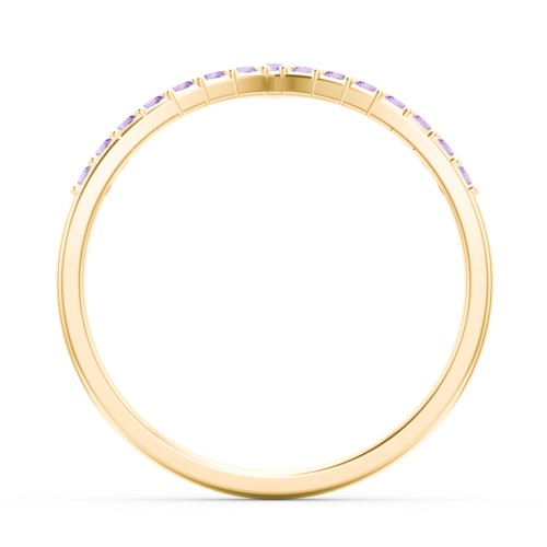Tiara Accented Stacking Band – 10K Yellow Gold with Amethyst Premium Zirconia