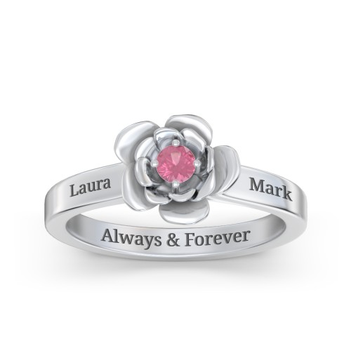 Flourish Rose Ring – Sterling Silver with Pink Tourmaline