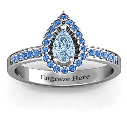 Pear Shaped Halo Ring