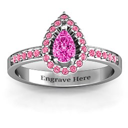Pear Shaped Halo Ring