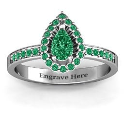 Pear Shaped Halo Ring
