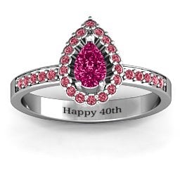 Pear Shaped Halo Ring