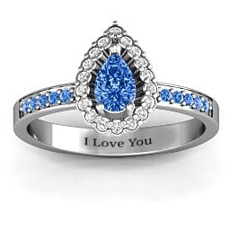 Pear Shaped Halo Ring