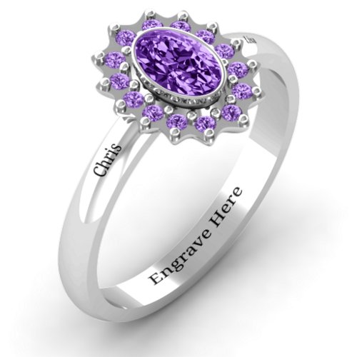Starburst Ring – Sterling Silver with Amethyst and Amethyst Premium Zirconia